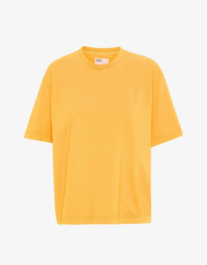 Men Oversized Organic TShirt Burned Yellow Colorful Standard TShirts