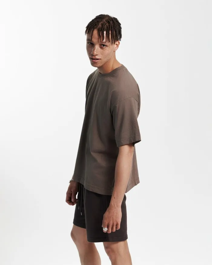 Men Oversized Organic TShirt Burned Yellow Colorful Standard TShirts