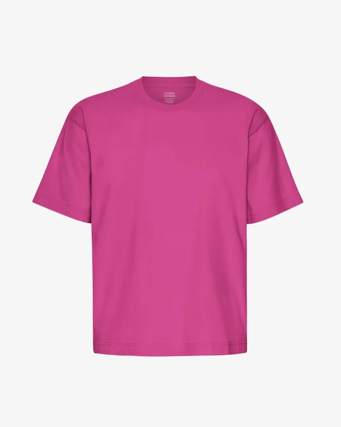 Men Oversized Organic TShirt Magenta Blaze Colorful Standard TShirts