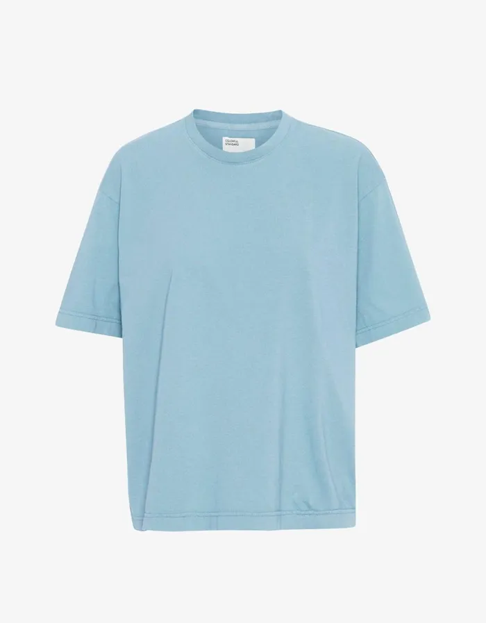 Men Oversized Organic TShirt Seaside Blue Colorful Standard TShirts
