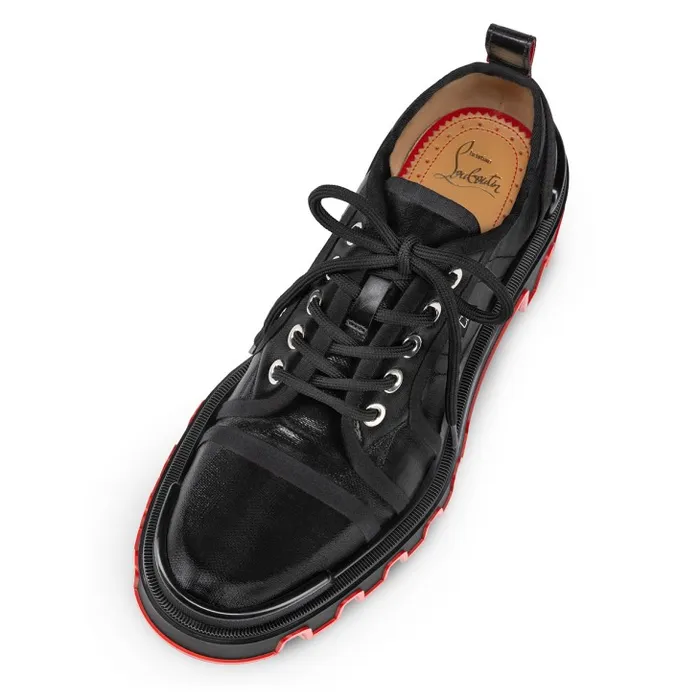 Men Panamic Dune Derbies 8211 Coated Canva And Calf Leather 8211 Black Christian Louboutin Buckles and Laceups
