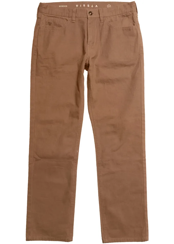 Men Pants and Denim Vissla Border Canvas 5 Pkt Pant Kangaroo