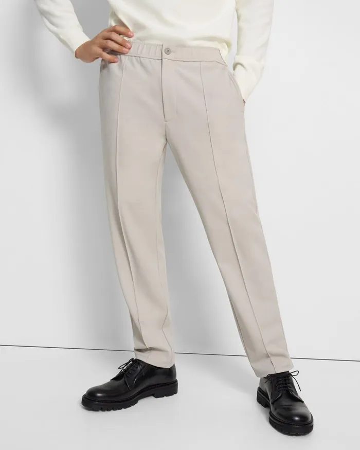 Men Pants Theory Curtis Drawstring Pant In Precision Ponte Putty