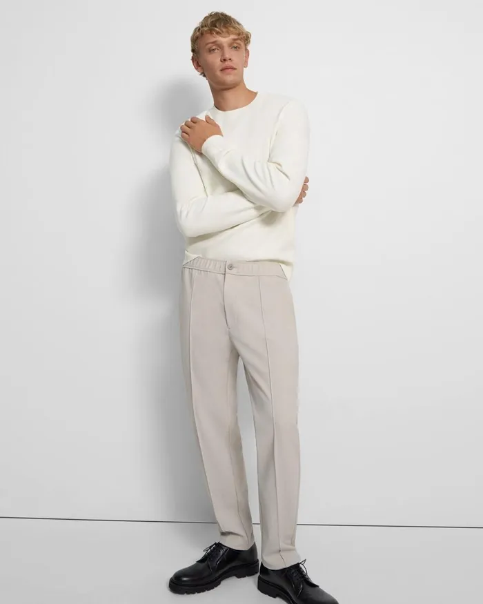 Men Pants Theory Curtis Drawstring Pant In Precision Ponte Putty