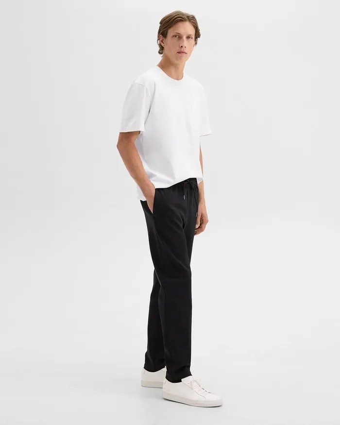 Men Pants Theory Drawstring Pant In Scuba Black