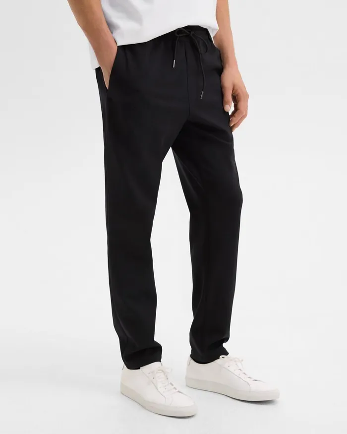 Men Pants Theory Drawstring Pant In Scuba Black