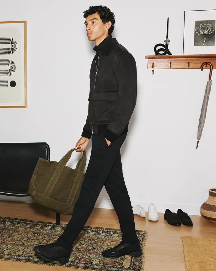 Men Pants Theory Drawstring Pant In Scuba Black