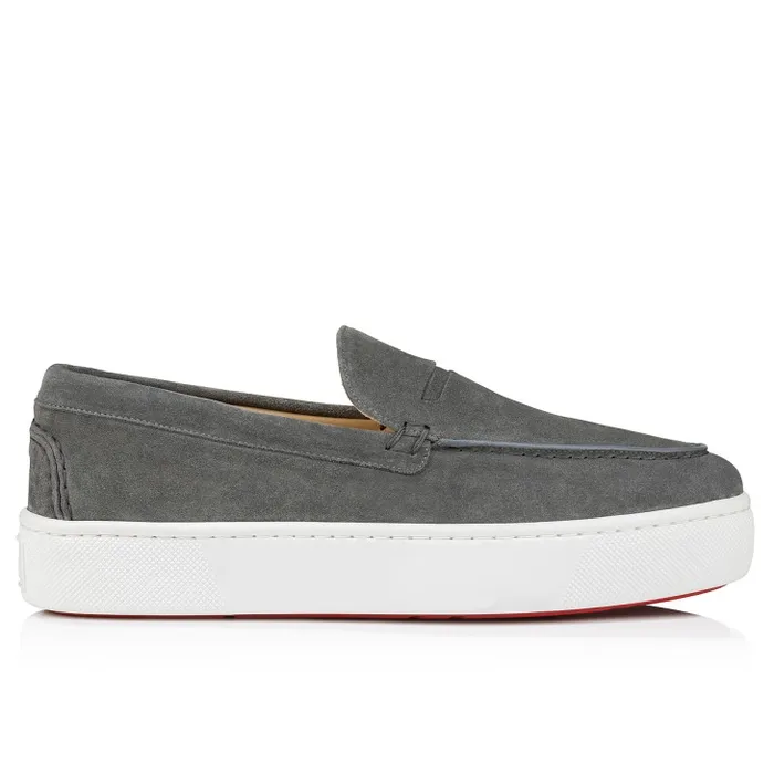 Men Paqueboat Boat Shoes 8211 Calf Leather 8211 Grey Christian Louboutin Sneakers