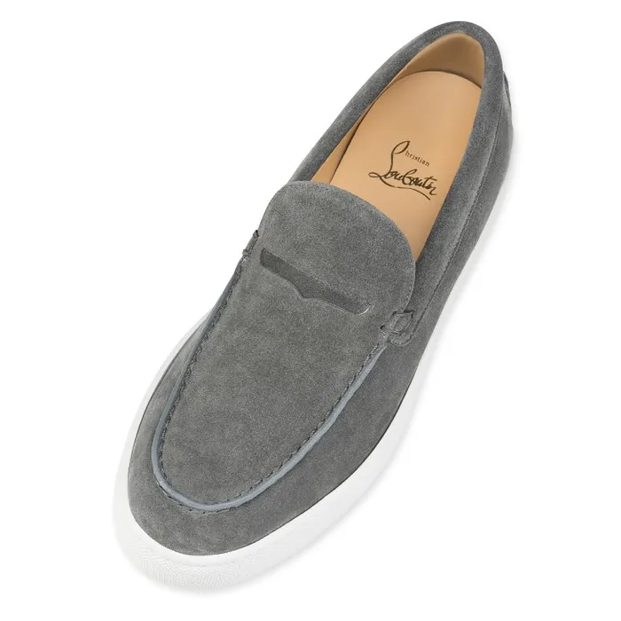 Men Paqueboat Boat Shoes 8211 Calf Leather 8211 Grey Christian Louboutin Sneakers