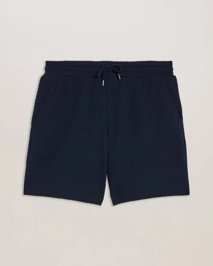 Men PENSHO 8211 Relaxed Textured Jersey Shorts Navy Ted Baker Shorts