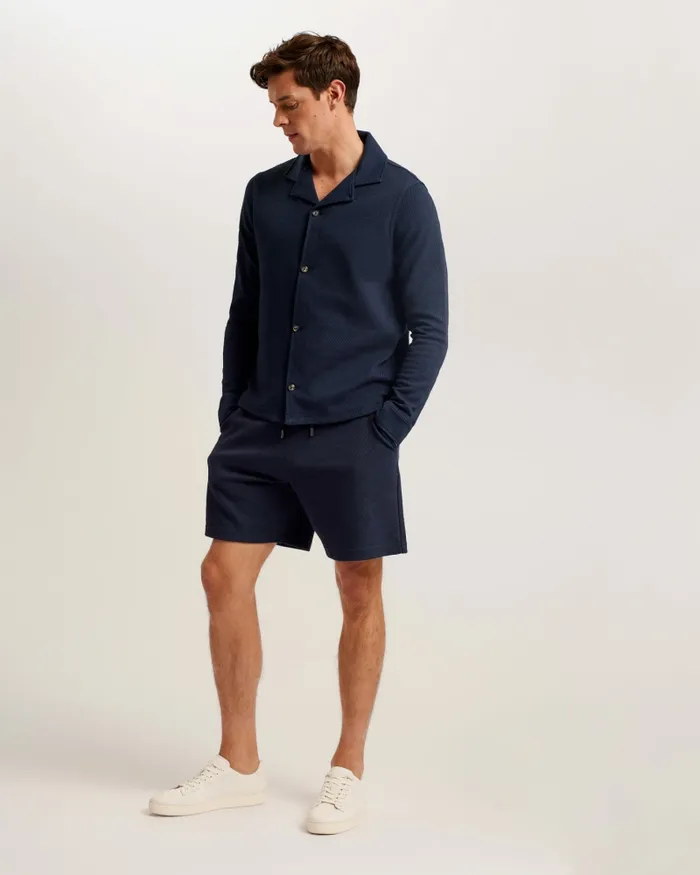 Men PENSHO 8211 Relaxed Textured Jersey Shorts Navy Ted Baker Shorts Men PENSHO 8211 Relaxed Textured Jersey Shorts Navy Ted Baker Shorts