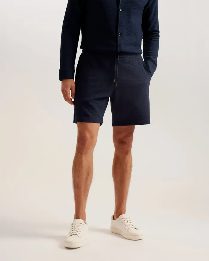 Men PENSHO 8211 Relaxed Textured Jersey Shorts Navy Ted Baker Shorts Men PENSHO 8211 Relaxed Textured Jersey Shorts Navy Ted Baker Shorts