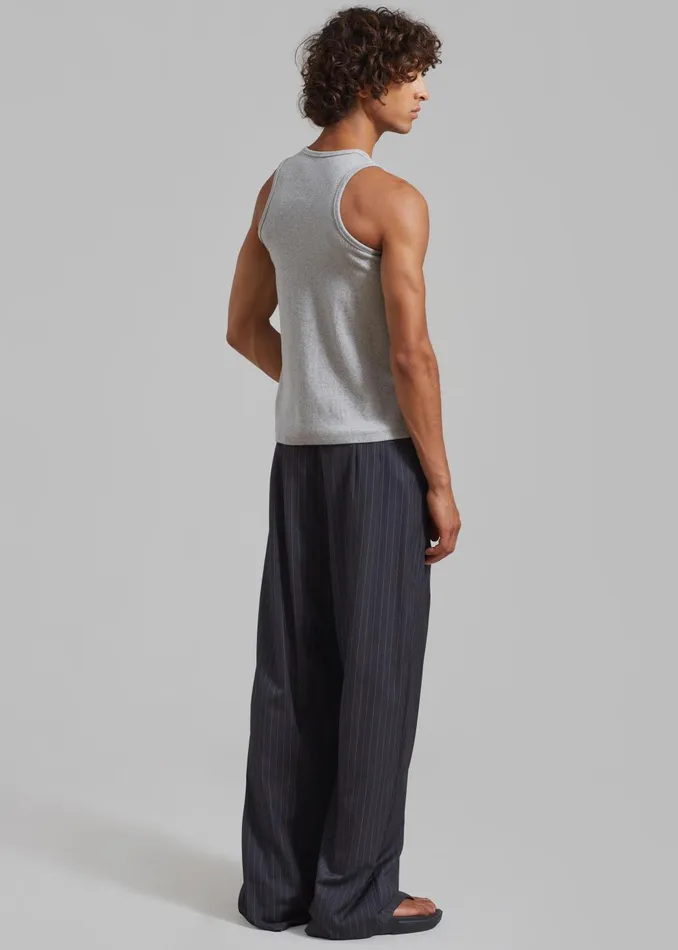 Men Peyton Pleated Pants 8211 Grey Pinstripe The Frankie Shop Bottoms