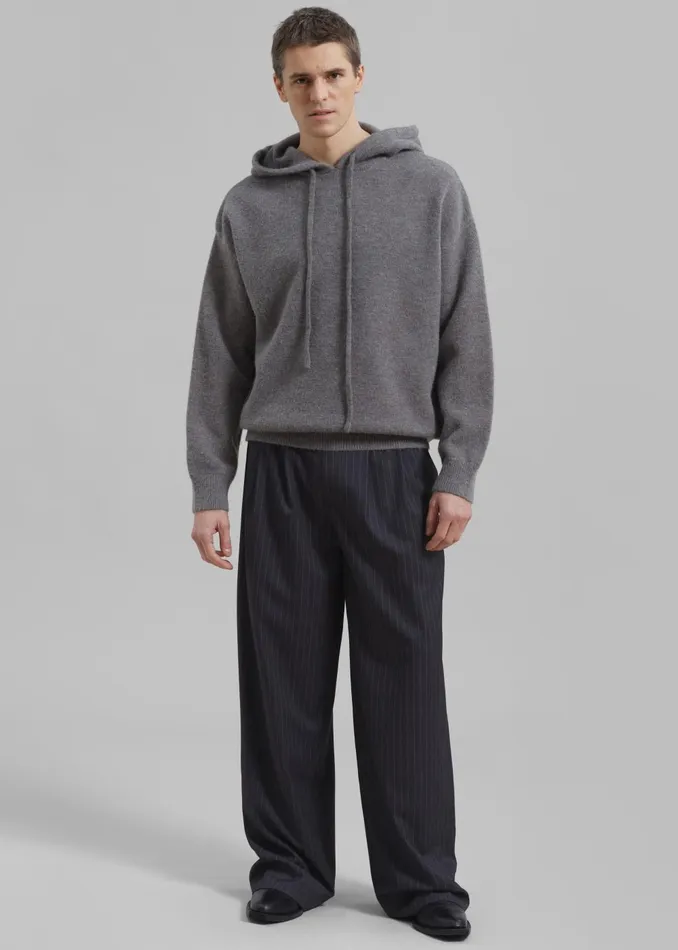Men Peyton Pleated Pants 8211 Grey Pinstripe The Frankie Shop Bottoms
