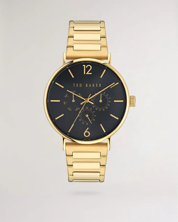 Men PHYLIPY 8211 Phylipa Gents Multifunction Bracelet Watch Gold Colour Ted Baker Watches and Jewellery