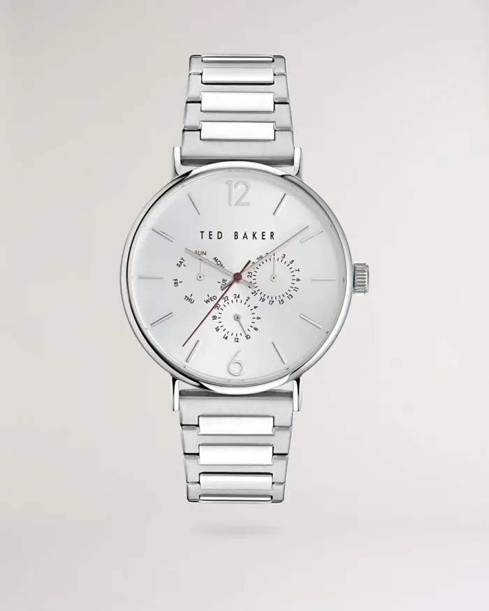 Men PHYLIPY 8211 Phylipa Gents Multifunction Bracelet Watch Silver Colour Ted Baker Watches and Jewellery
