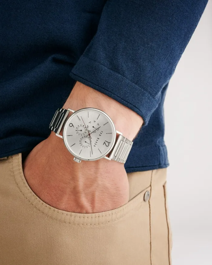 Men PHYLIPY 8211 Phylipa Gents Multifunction Bracelet Watch Silver Colour Ted Baker Watches and Jewellery