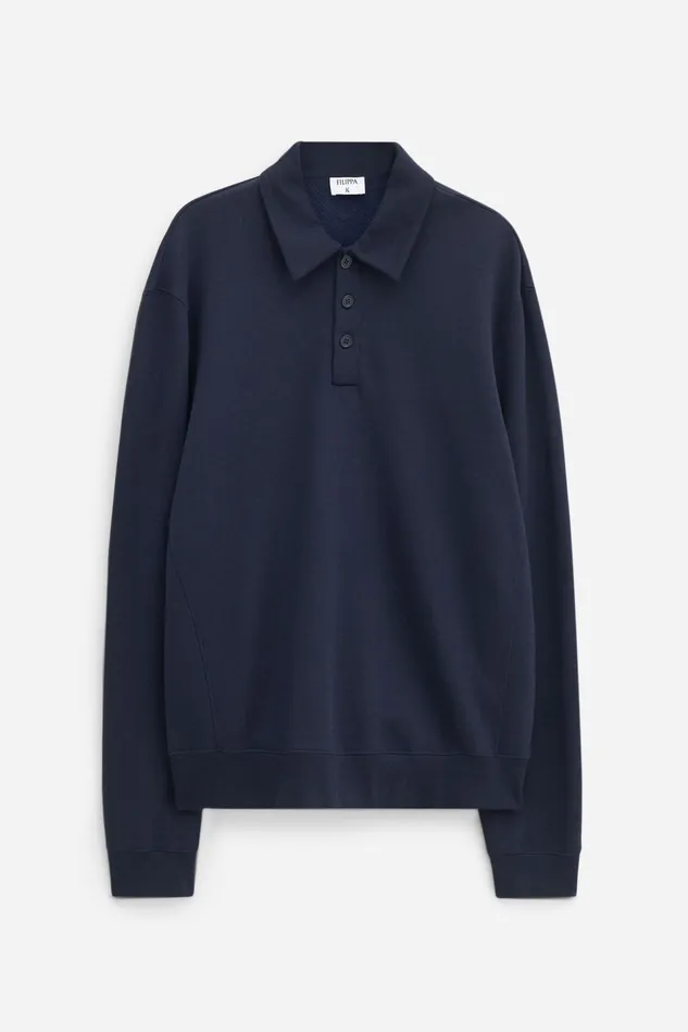Men Polo Sweatshirt Navy Filippa K TShirts
