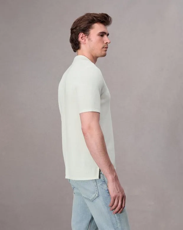 Men Polos Rag and Bone Harvey Knit Polo Ivory