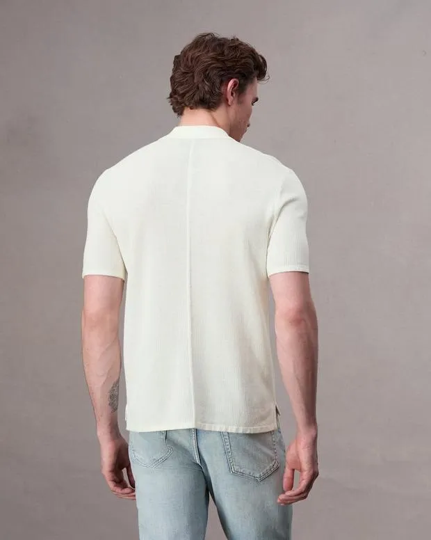 Men Polos Rag and Bone Harvey Knit Polo Ivory