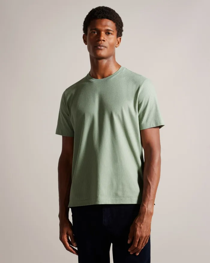 Men RAKES 8211 Textured Regular Fit TShirt Pale Green Ted Baker Tops Men RAKES 8211 Textured Regular Fit TShirt Pale Green Ted Baker Tops
