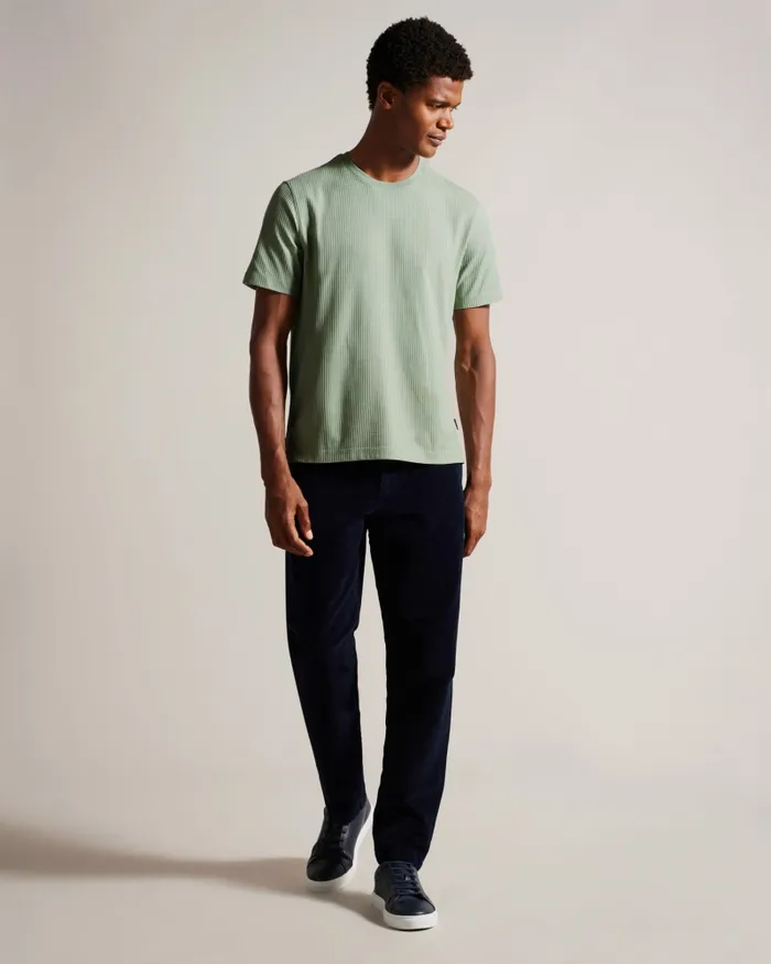 Men RAKES 8211 Textured Regular Fit TShirt Pale Green Ted Baker Tops Men RAKES 8211 Textured Regular Fit TShirt Pale Green Ted Baker Tops