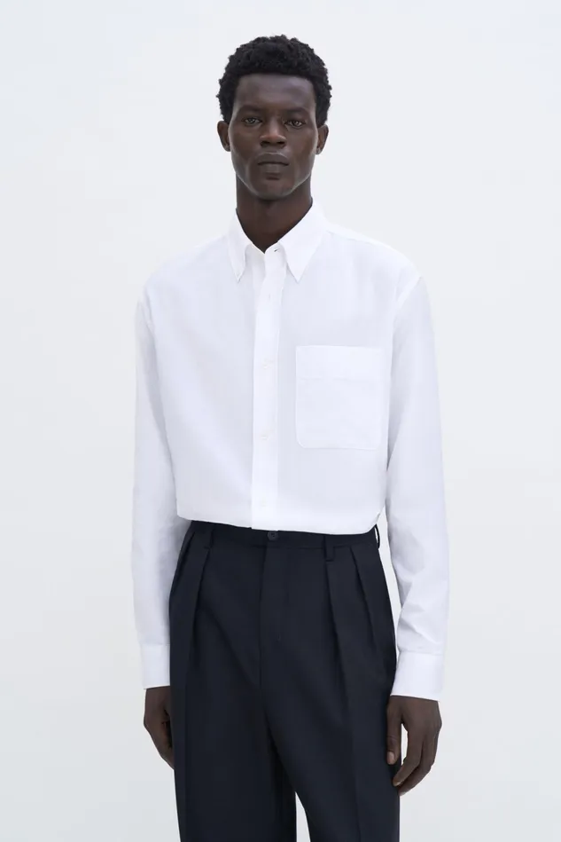 Men Relaxed Oxford Cotton Shirt White Filippa K Shirts