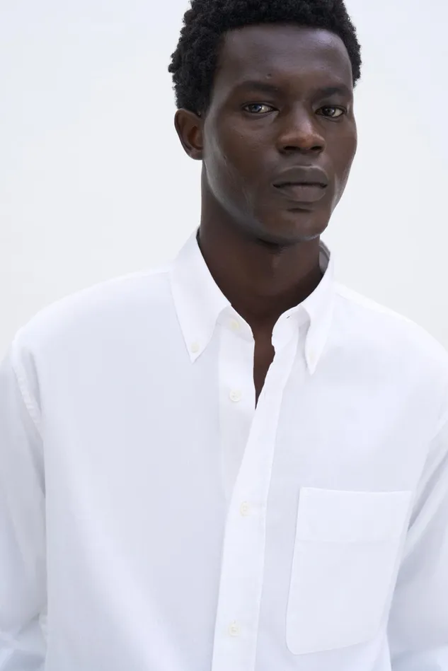 Men Relaxed Oxford Cotton Shirt White Filippa K Shirts