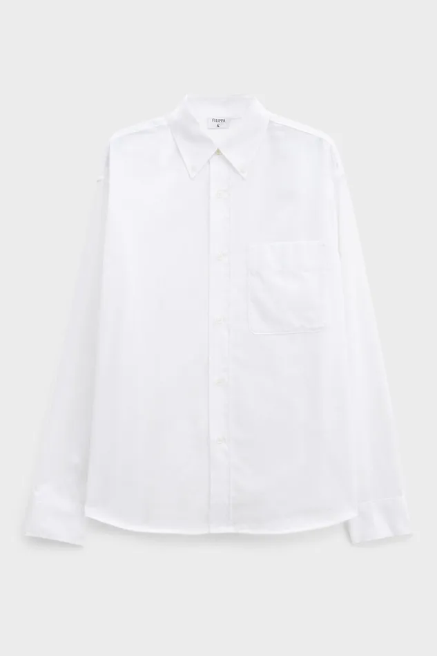 Men Relaxed Oxford Cotton Shirt White Filippa K Shirts