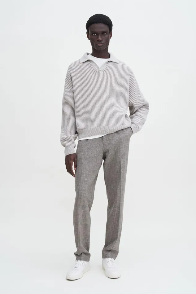 Men Relaxed Tapered Trousers Ivoryblack Filippa K Trousers
