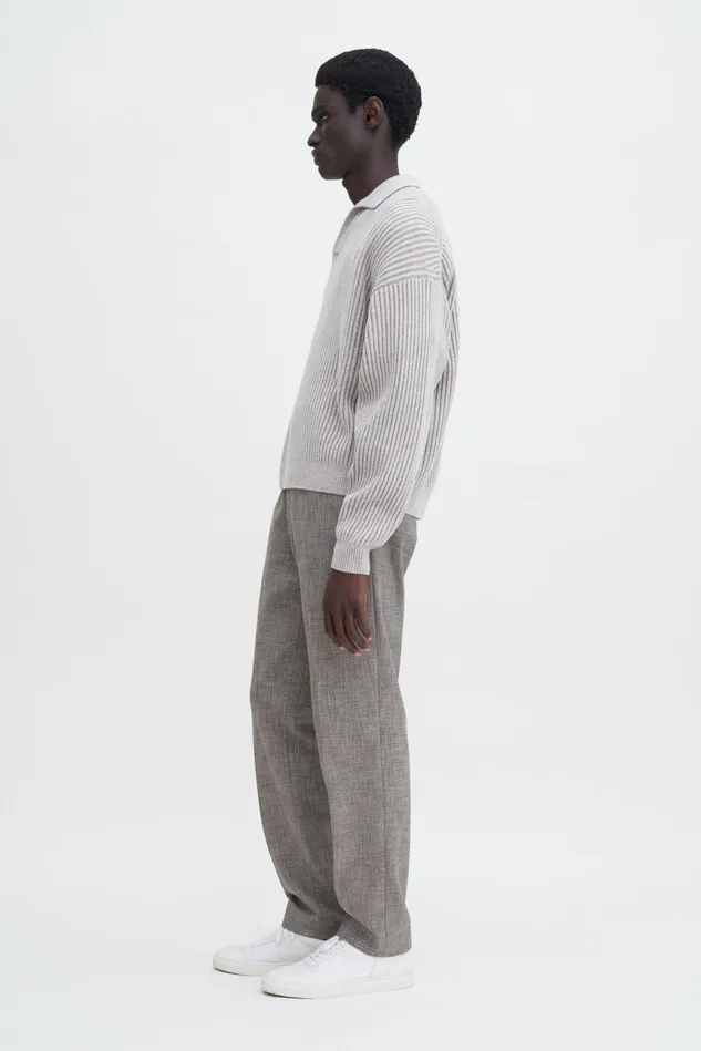 Men Relaxed Tapered Trousers Ivoryblack Filippa K Trousers