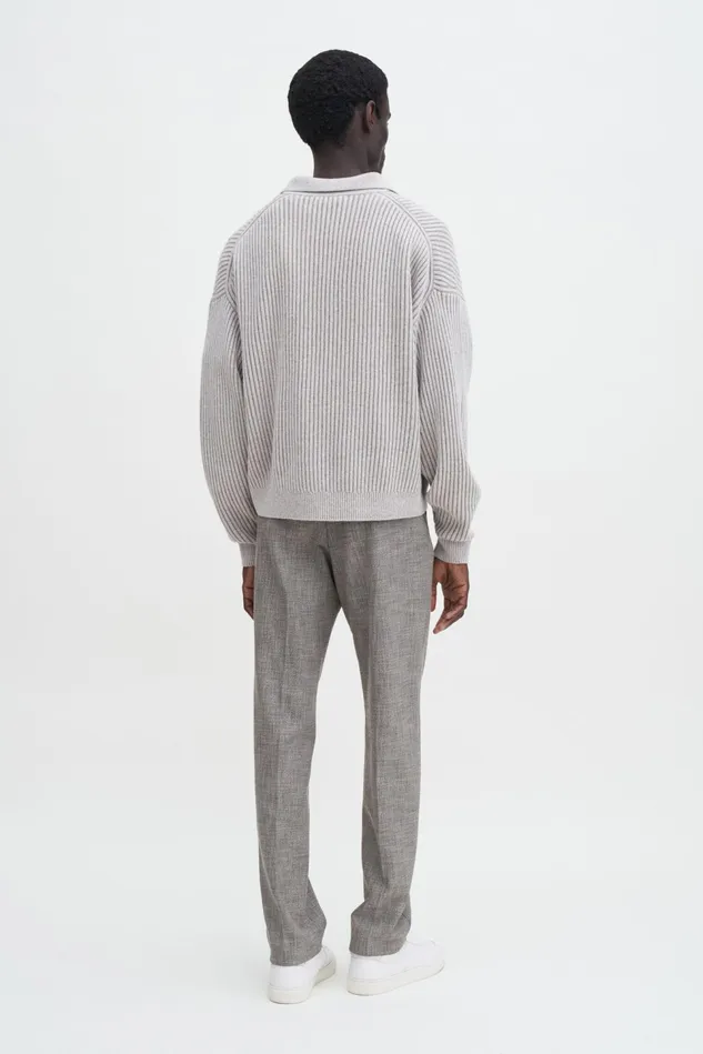 Men Relaxed Tapered Trousers Ivoryblack Filippa K Trousers