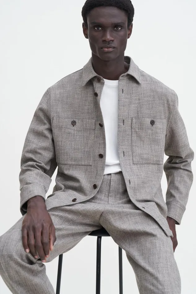 Men Relaxed Tapered Trousers Ivoryblack Filippa K Trousers