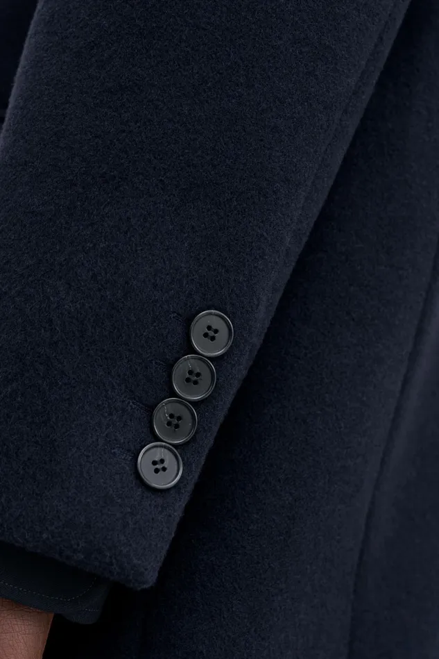 Men Relaxed Wool Coat Navy Filippa K Outerwear