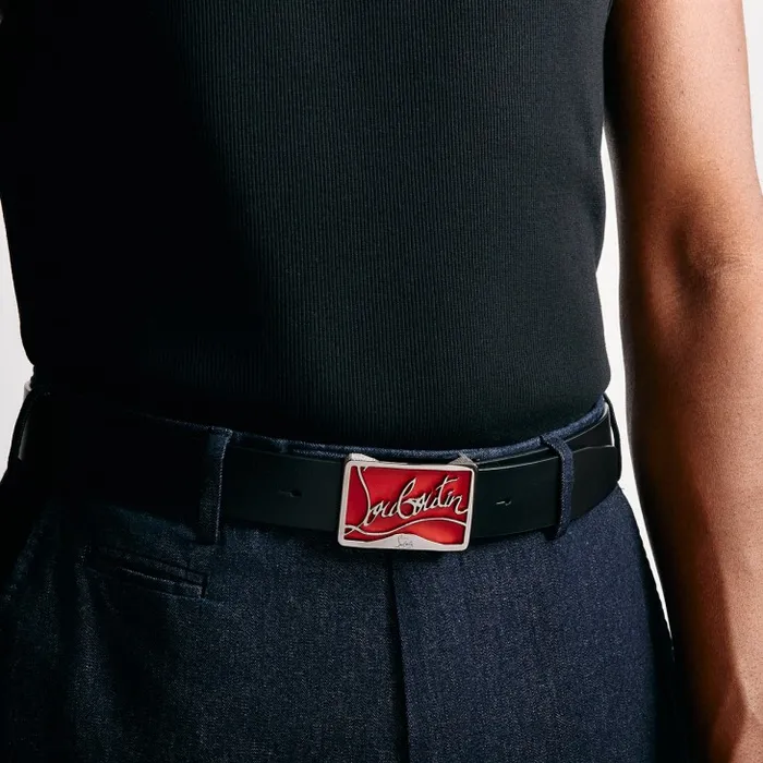 Men Ricky Belt Belt 8211 Calf Leather 8211 Black Christian Louboutin Belts