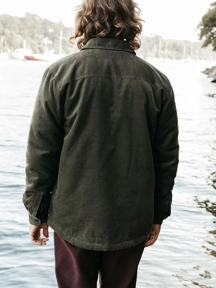 Men Rigger Fleece Lined Jacket Olive Finisterre Jackets Coats and Gilets