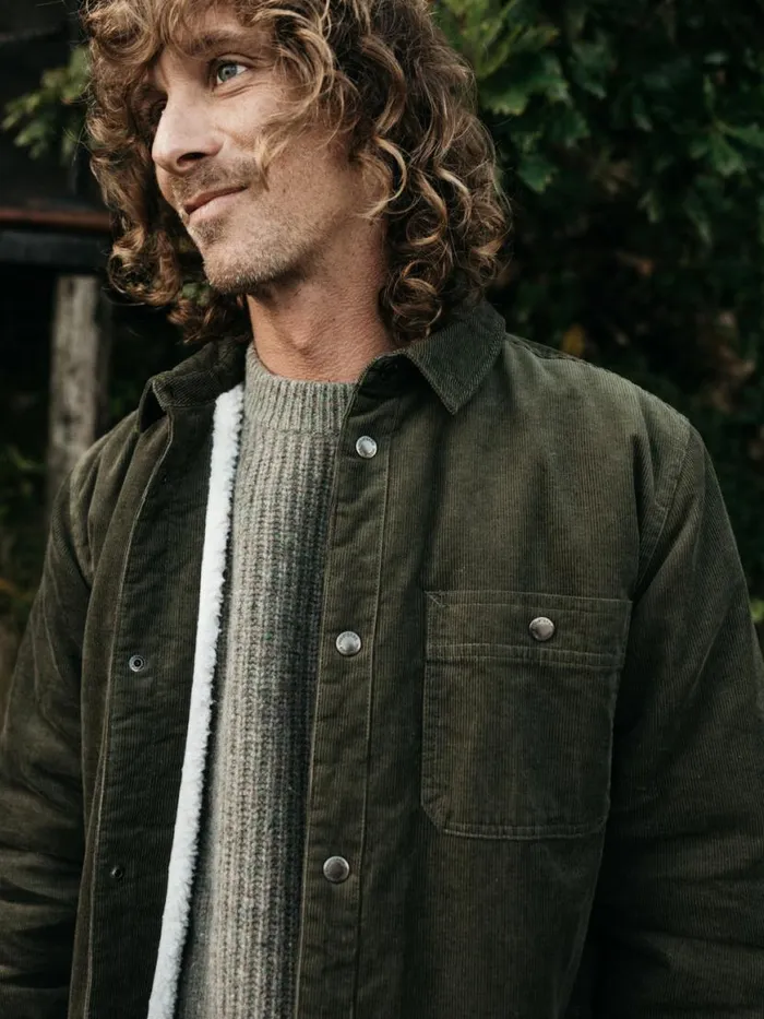 Men Rigger Fleece Lined Jacket Olive Finisterre Jackets Coats and Gilets