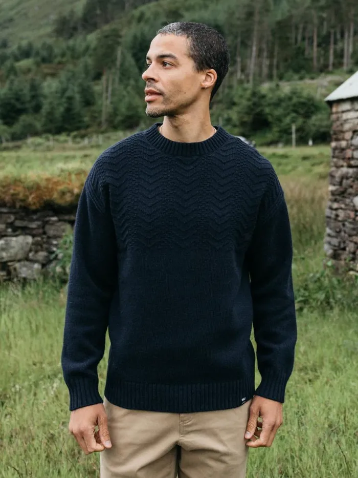 Men RNLI Polperro Jumper Navy Finisterre Knitwear