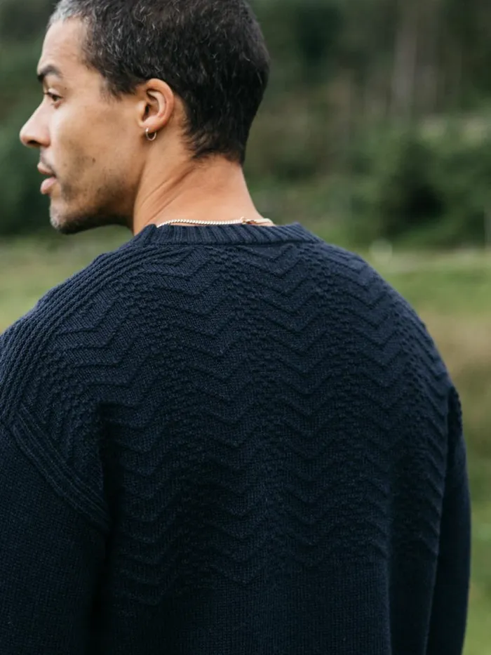 Men RNLI Polperro Jumper Navy Finisterre Knitwear