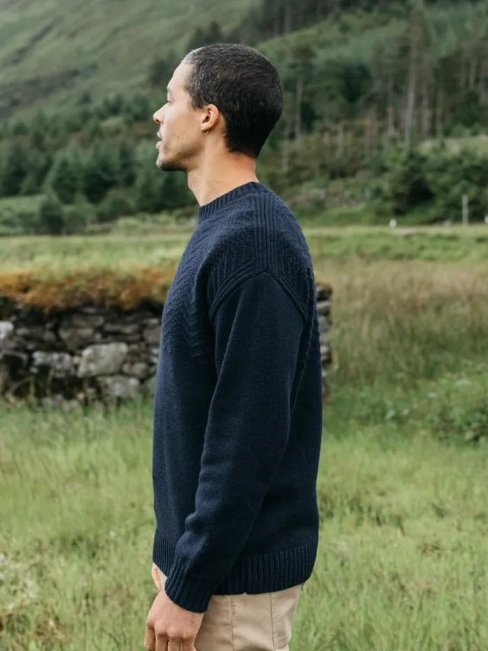 Men RNLI Polperro Jumper Navy Finisterre Knitwear