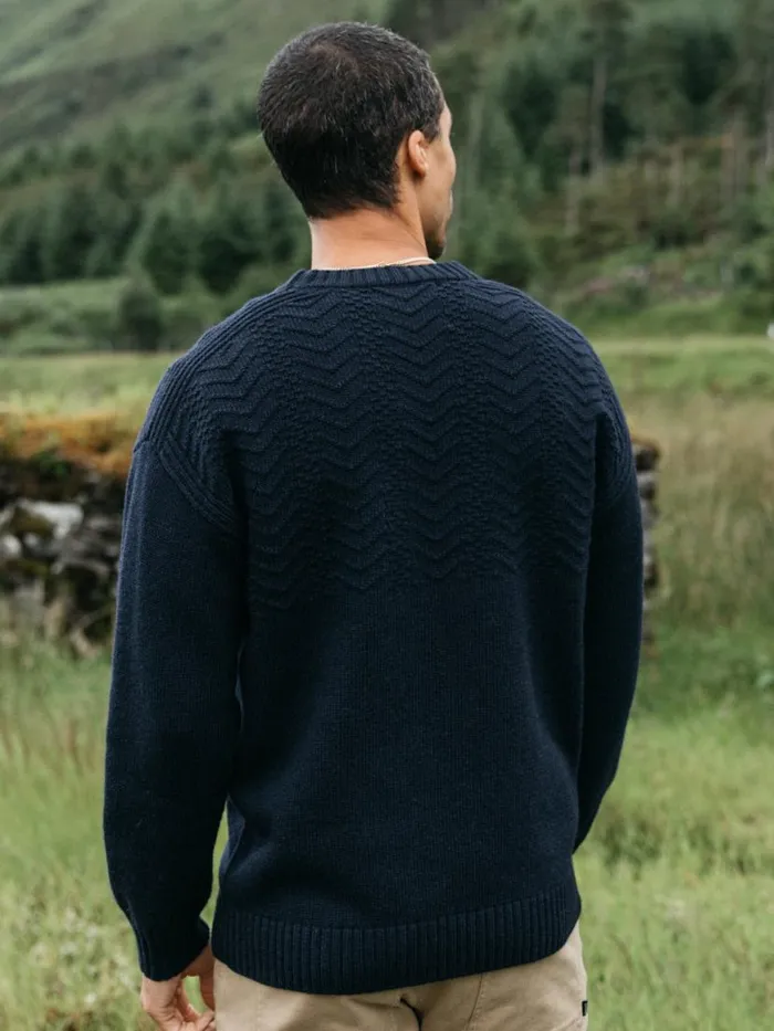 Men RNLI Polperro Jumper Navy Finisterre Knitwear