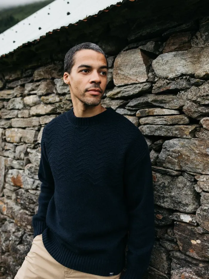 Men RNLI Polperro Jumper Navy Finisterre Knitwear