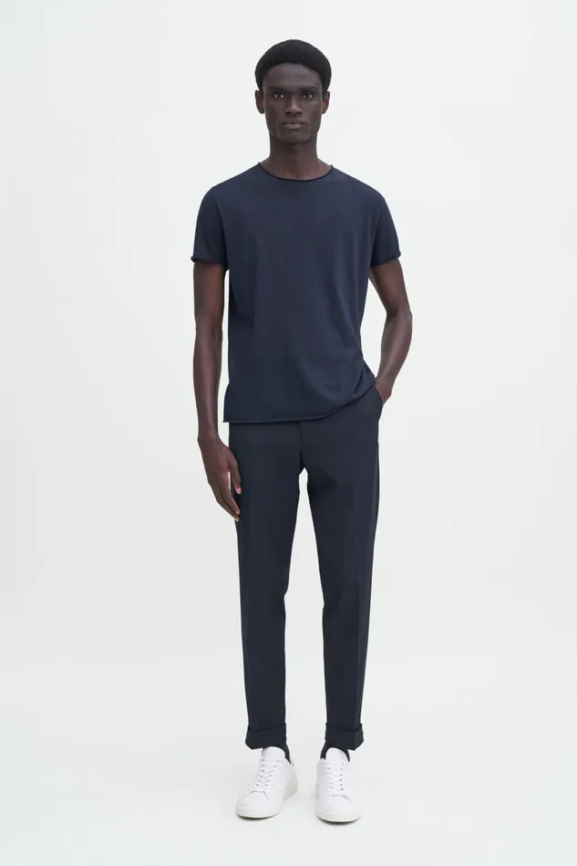 Men Roll Neck Tee Navy Filippa K TShirts
