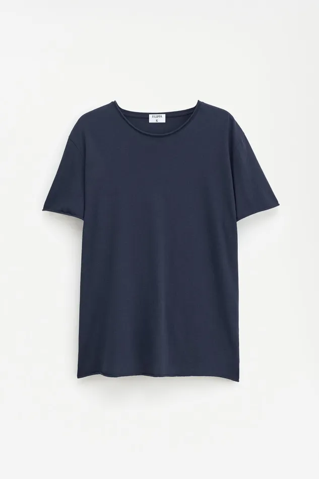 Men Roll Neck Tee Navy Filippa K TShirts