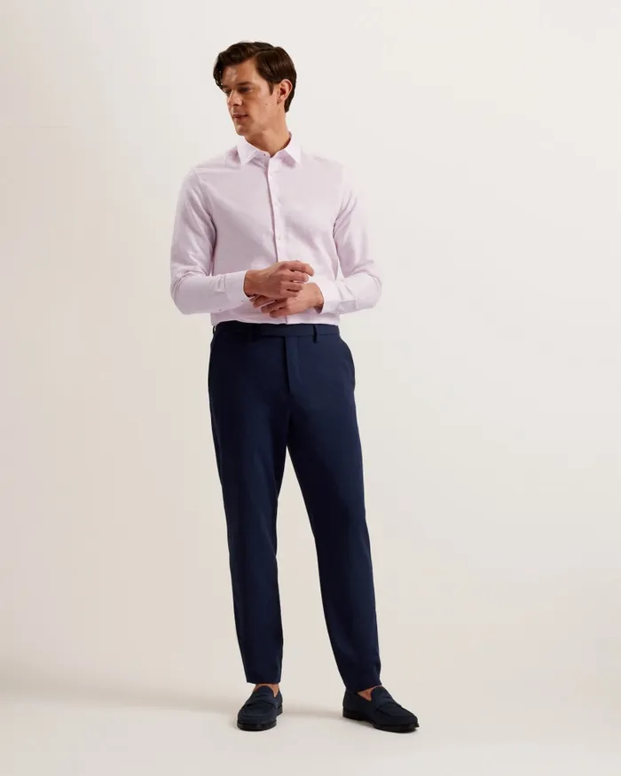 Men ROMEOS 8211 Long Sleeve Linen Cotton Shirt Medium Pink Ted Baker Shirts Men ROMEOS 8211 Long Sleeve Linen Cotton Shirt Medium Pink Ted Baker Shirts
