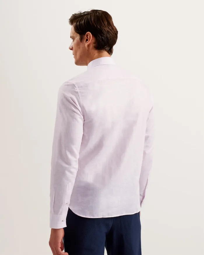 Men ROMEOS 8211 Long Sleeve Linen Cotton Shirt Medium Pink Ted Baker Shirts Men ROMEOS 8211 Long Sleeve Linen Cotton Shirt Medium Pink Ted Baker Shirts