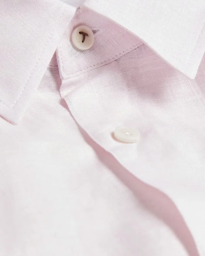 Men ROMEOS 8211 Long Sleeve Linen Cotton Shirt Medium Pink Ted Baker Shirts Men ROMEOS 8211 Long Sleeve Linen Cotton Shirt Medium Pink Ted Baker Shirts