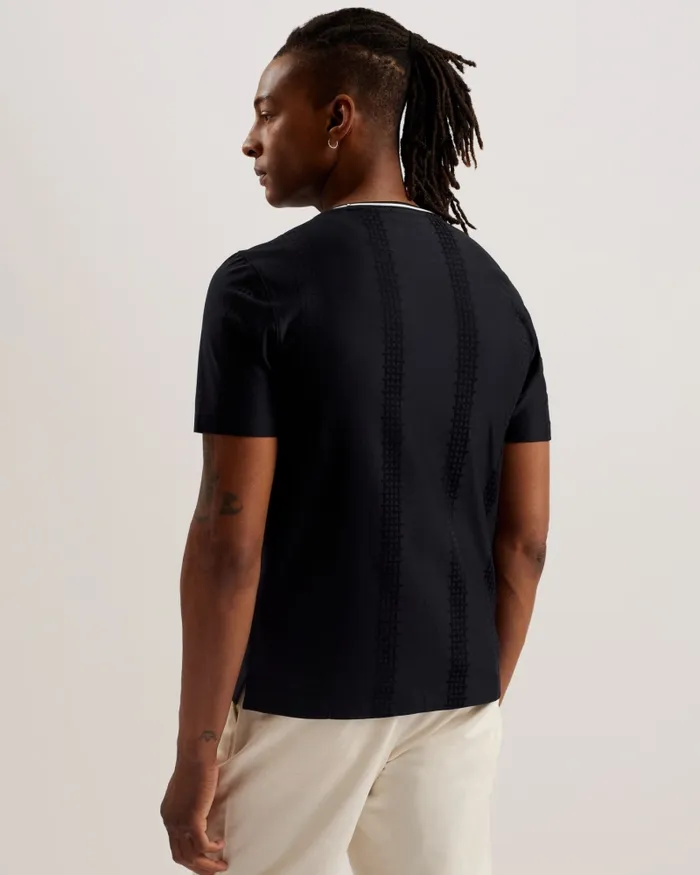 Men ROUSEL 8211 Slim Fit Jacquard Striped TShirt Navy Ted Baker Tops Men ROUSEL 8211 Slim Fit Jacquard Striped TShirt Navy Ted Baker Tops