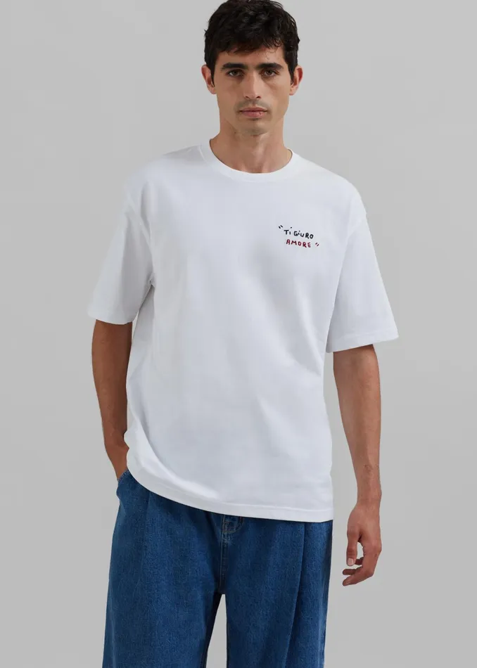 Men Samse Samse Sagiotto TShirt 8211 White Ti Giuro The Frankie Shop Tops