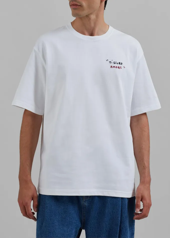 Men Samse Samse Sagiotto TShirt 8211 White Ti Giuro The Frankie Shop Tops